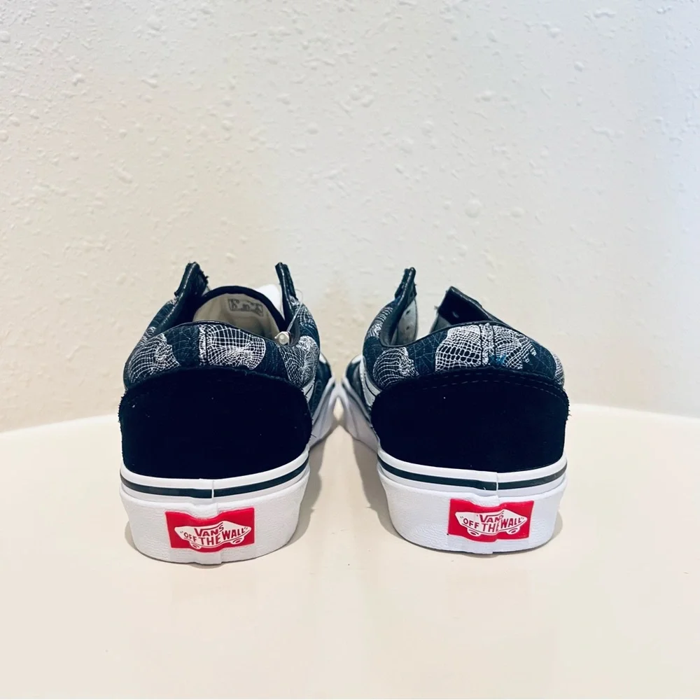 Vans Old Skool Unisex Suede Canvas Wireframe Black Sneakers Sz W 6.5 M 5 NEW